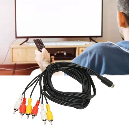 Mini DIN to 6 Cable 9 Pin to AV Cable Mini DIN 9 Pin 6 Composite with Clear Signal for Digital Camcorder TV AV Receiver Set Top Box in Saudi Arabia