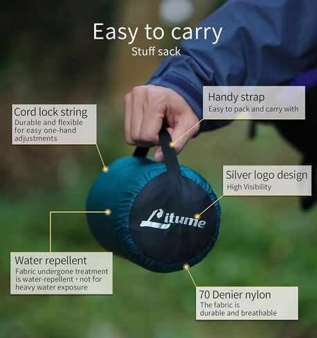 Litume Thermolite All Season Sleeping Bag Liner Add Up to 22°F / 12°C, Mummy Sleeping Sack for Backpacking, Camping, Traveling, for Cold Weather Winter, Sleep Sack with Drawstring Hood E626 in Saudi Arabia