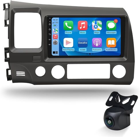 Dasaita 9" Car Stereo for Honda Civic 2007-2011 with AHD Reverse Camera | Plug and Play Radio Receiver with Apple CarPlay & Android Auto, Bluetooth 5.0, DSP, Mirror Link, AM/FM & A/V Support in Saudi Arabia