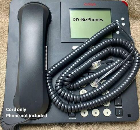 5-Pack Charcoal 25Ft Replacement Handset Cord for Avaya 9600 Series Phone | 9601 9608 9608G 9610 9610G 9611 9611G 9620 9620C 9620L 9621 9630 9640 9641 9641GS 9650 9650C 9670 Dark-Gray Black Aura Global in Saudi Arabia