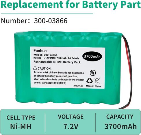 3700mAh 300-03866 Battery for Honeywell Alarm Lynx,Lyric Controller | Replacement Battery for Honeywell Alarm Lynx 5100,5200, 5210,Lynx Touch 7000,Lyric Keypad LCP500-L LYNXRCHKIT-SHA ADT Ademco in Kuwait