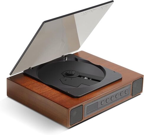 K10 Bluetooth CD Player with Speakers for Home, Rechargeable | Remote Control, Bluetooth 5.3 Input & Output, USB Playback, AUX Input & Optical Output, CD-R/RW & MP3 CDs, Retro Wood-Style in Saudi Arabia