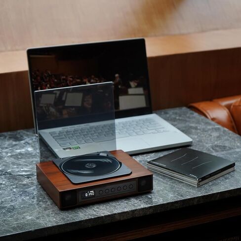 K10 Bluetooth CD Player with Speakers for Home, Rechargeable | Remote Control, Bluetooth 5.3 Input & Output, USB Playback, AUX Input & Optical Output, CD-R/RW & MP3 CDs, Retro Wood-Style in Saudi Arabia