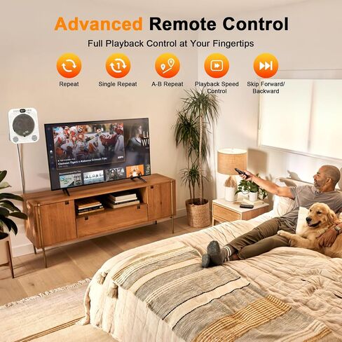 Mini CD DVD Player for TV - Portable Bluetooth CD DVD Player with HDMI & AV Cables, Built-in Speakers, USB/AUX Playback, 1080P Upscaling, Wall-Mountable Compact Desktop Player for Home in Saudi Arabia