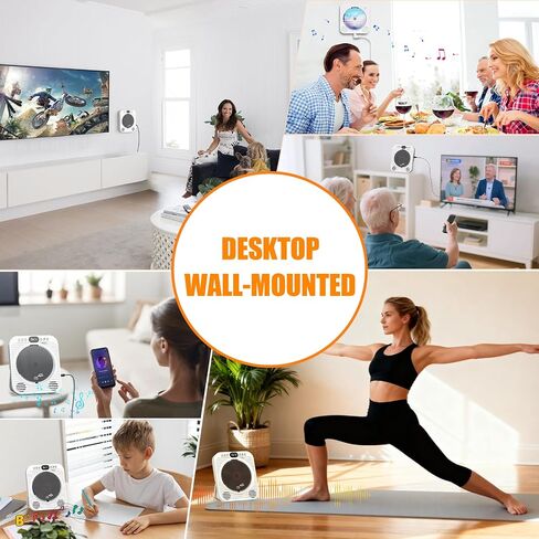Mini CD DVD Player for TV - Portable Bluetooth CD DVD Player with HDMI & AV Cables, Built-in Speakers, USB/AUX Playback, 1080P Upscaling, Wall-Mountable Compact Desktop Player for Home in Saudi Arabia