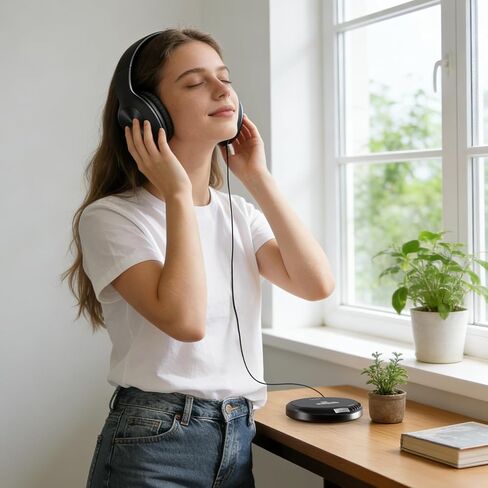Coby Portable CD Player with Headphones, FM Radio, MP3 Playback, Black | 60-Second Anti-Skip for Home, Car & Travel, CD-R/CD-RW/MP3 Playback, 2 AA or USB Power, Simple Buttons, Foldable Headphones in Saudi Arabia
