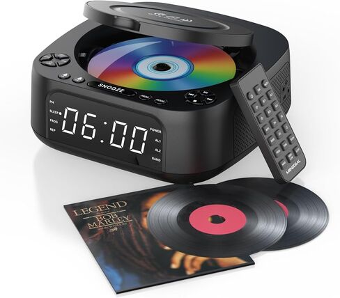 CD Player Portable,MONODEAL CD Players for Home,Desktop Portable CD Player with Bluetooth Speakers,Wireless Charging,Alarm Clock,SleepTimer,Supports CD/Bluetooth/FM Radio/USB Drive/AUX,Remote Control | with Bluetooth Speakers,Wireless Charging,Alarm Clock in Kuwait
