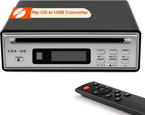 CD Ripper، نسخ الأقراص المضغوطة إلى محول USB، نسخ USB، تسجيل WAV بدون فقدان، مشغل أقراص مضغوطة بلوتوث للسيارة، مشغل أقراص مضغوطة Hi-Fi شخصي مضاد للتخطي للمنزل، كبار السن، مع مخرجات بصرية، AUX in Kuwait