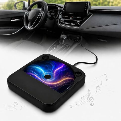 Portable Car CD Player, Plug & Play CD Player for Car, Anti-Skip, USB & AUX Compatible, Works with Laptop/Desktop/TV(Black) in Saudi Arabia