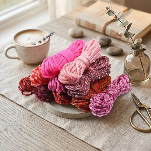 43.74 Yards Paracord Rope, 10 Colors 2mm Pink Paracord-Rope Thin Outdoor Paracord Cords for Bracelets Lanyard Keychain Shoelace Making Supplies in Saudi Arabia