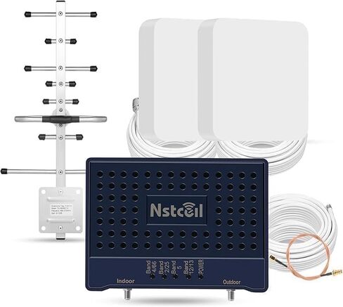 Cell Booster for Home, Up to 7000Sq. Ft,Cell Phone Booster for Rural Area with 2 Indoor Panel Antennas,Boosts 5G 4G LTE for All U.S. Carriers (Light Purple) in Saudi Arabia