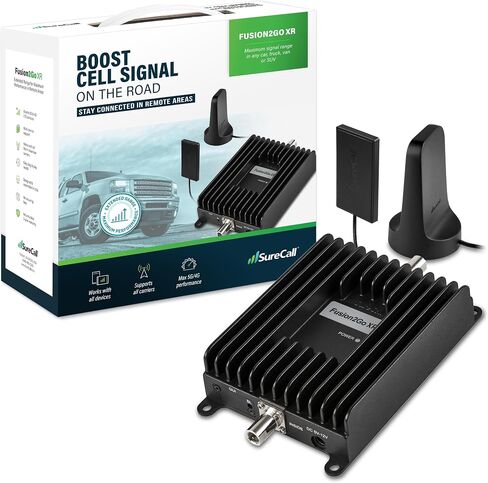 SureCall Fusion2Go XR Vehicle Cell Phone Signal Booster for Car, Truck, SUV | Boosts 5G & 4G LTE for All U.S. Cellular Carriers - Verizon, AT&T, T-Mobile | High-Performance, USA Company, FCC Approved in Saudi Arabia