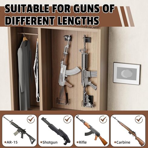 Shotgun Holder for Wall - Vinyl Coating Shotgun Rack Wall Mount, Heavy Duty Steel Vertical Gun Wall Mount, Vertical Gun Rack, Airsoft, Rifle Holder - 1 Pack in Saudi Arabia