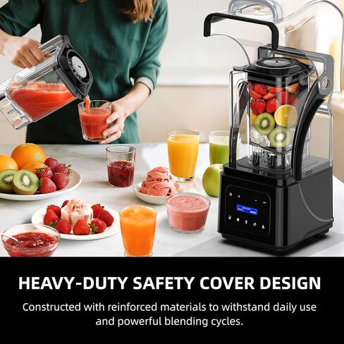 AIZIYO Commercial Blender With Heavy Duty Quiet Shield, 2200 Watts High Speed Motor, 60 Oz BPA-Free Pitcher, 5 Preset Function Countertop Blender for Ice Crush, Smoothies, Shakes, Spreads in Saudi Arabia