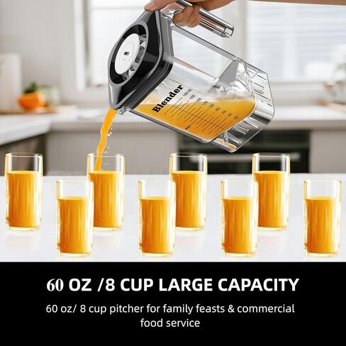 AIZIYO Commercial Blender With Heavy Duty Quiet Shield, 2200 Watts High Speed Motor, 60 Oz BPA-Free Pitcher, 5 Preset Function Countertop Blender for Ice Crush, Smoothies, Shakes, Spreads in Saudi Arabia