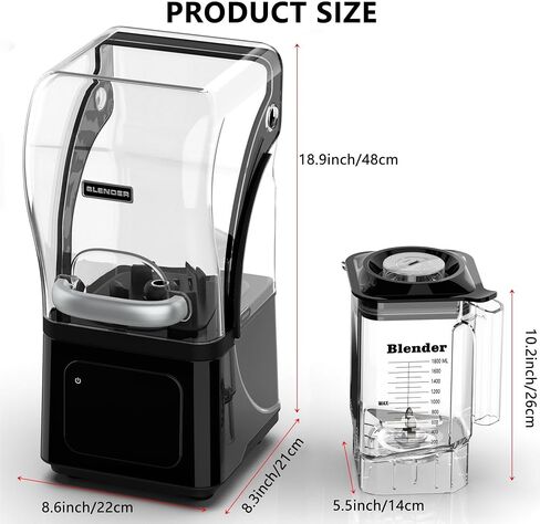 AIZIYO Commercial Blender With Heavy Duty Quiet Shield, 2200 Watts High Speed Motor, 60 Oz BPA-Free Pitcher, 5 Preset Function Countertop Blender for Ice Crush, Smoothies, Shakes, Spreads in Saudi Arabia