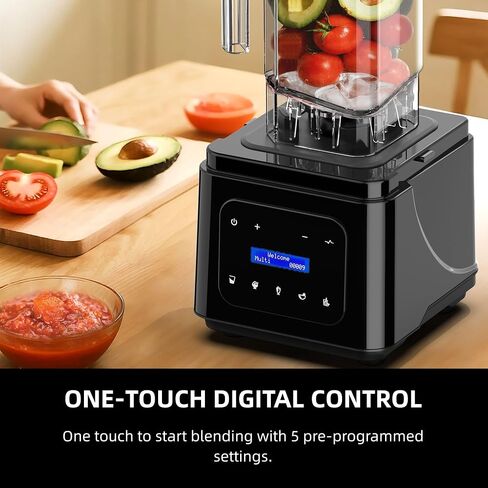 AIZIYO Commercial Blender With Heavy Duty Quiet Shield, 2200 Watts High Speed Motor, 60 Oz BPA-Free Pitcher, 5 Preset Function Countertop Blender for Ice Crush, Smoothies, Shakes, Spreads in Saudi Arabia