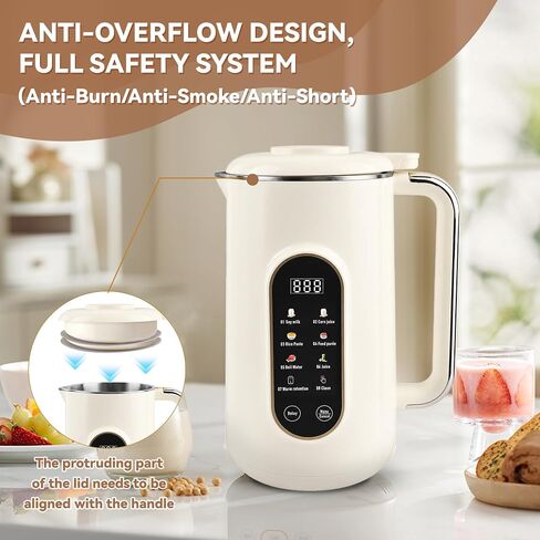 8-in-1 Soy Milk Maker 50oz, 316 Stainless Steel Nut Milk Maker Machine | Self-Cleaning, 18-Hour Delay Timer, 55min Keep Warm, Soup Maker for Nut, Soy, Oat,Corn, Rice Paste,Juice & Milkshake in Saudi Arabia