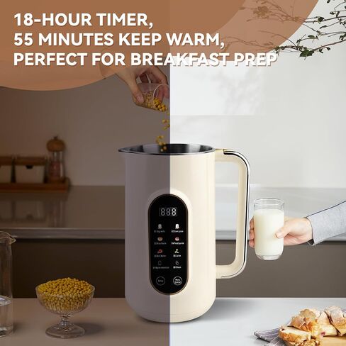 8-in-1 Soy Milk Maker 50oz, 316 Stainless Steel Nut Milk Maker Machine | Self-Cleaning, 18-Hour Delay Timer, 55min Keep Warm, Soup Maker for Nut, Soy, Oat,Corn, Rice Paste,Juice & Milkshake in Saudi Arabia
