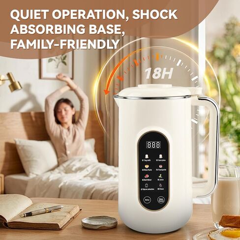 8-in-1 Soy Milk Maker 50oz, 316 Stainless Steel Nut Milk Maker Machine | Self-Cleaning, 18-Hour Delay Timer, 55min Keep Warm, Soup Maker for Nut, Soy, Oat,Corn, Rice Paste,Juice & Milkshake in Saudi Arabia