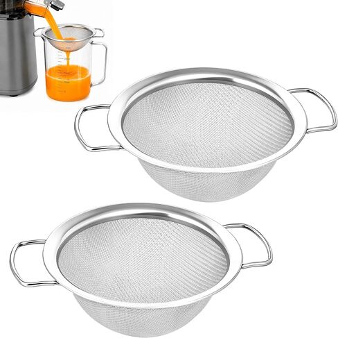2Pcs Juicer Strainer for Nama J2 Cold Press Juicer, 304 Stainless Steel Secondary Fine Mesh Strainer with Handle for Most Containers, Easy to Clean in Saudi Arabia