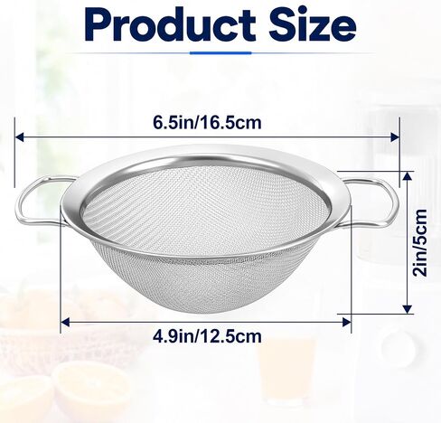 2Pcs Juicer Strainer for Nama J2 Cold Press Juicer, 304 Stainless Steel Secondary Fine Mesh Strainer with Handle for Most Containers, Easy to Clean in Saudi Arabia