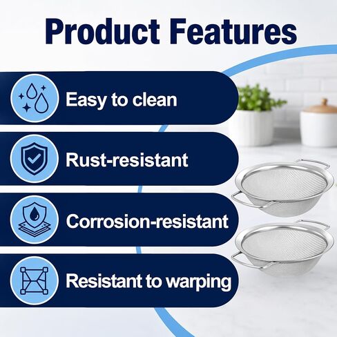 2Pcs Juicer Strainer for Nama J2 Cold Press Juicer, 304 Stainless Steel Secondary Fine Mesh Strainer with Handle for Most Containers, Easy to Clean in Saudi Arabia