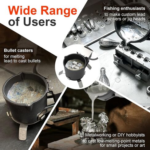 Electric Lead Melting Pot, 5 lb Capacity Lead Melter, 750°F Max | Fast-Heating Lead Pot For Fishing Weights, lead sinkers and Bullet Casting in Saudi Arabia