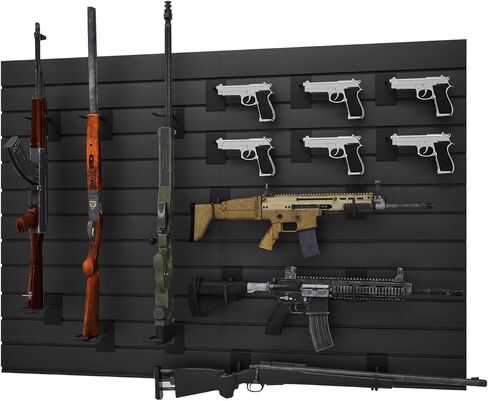 AQQHSAIN Gun Wall Mount Display Heavy Duty Adjustable Indoor Gun Rack Wall Rack Storage System Suitable for Rifles Storage Modular Firearms Gun Wall Gear Organizer for Helmet Vest Belt Police Gear in Saudi Arabia