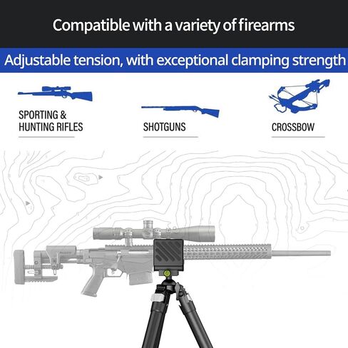 Rifle Tripod Gun Clamp Saddle Shooting Rest Mount | Quick Release, Arca Swiss Ball Head Plate, Tripod Clamp, Ball Head Adapter, For Hunting and Shooting in Saudi Arabia