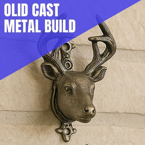SZCO Deer Head Sword Hanger Wall Mount – 4" Cast Metal Expandable Display Hook for Swords, Guns, Daggers, Axes – Rustic Pewter Finish Weapon Holder – Adjustable Brackets with Screws – 2 Pack in Saudi Arabia