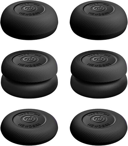 Thumb Grips for PS5/PS4 Controllers | 3 Height Options for Enhanced Precision & Control, Anti-Slip Silicone Caps, Compatible with PS5/PS4 Controllers, Black, 6PCS in Kuwait