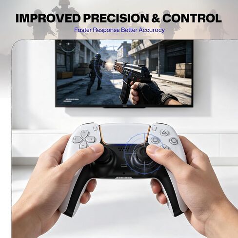 Thumb Grips for PS5/PS4 Controllers | 3 Height Options for Enhanced Precision & Control, Anti-Slip Silicone Caps, Compatible with PS5/PS4 Controllers, Black, 6PCS in Kuwait