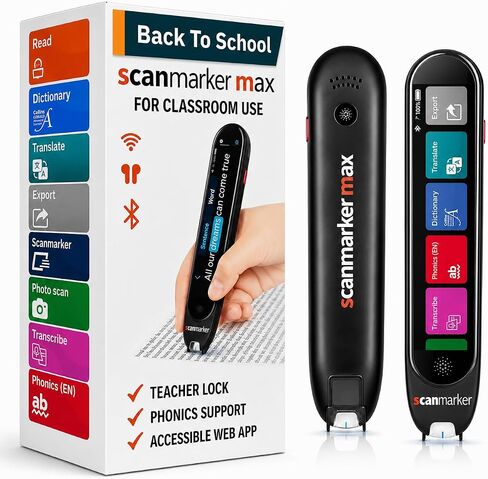 Scanmarker Pro | Translation Pen & Reading Pen for Kids & Adults | Assistive Tool & Language Translator Device for Dyslexia, Reading Support & Language Learners | Translator Pen for 100 Languages in Saudi Arabia