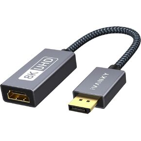 IVANKY Active DisplayPort to HDMI Adapter 4K@60Hz,Unidirectional DP to HDMI | DP 1.2 to HDMI 2.0, Male to Female, 4K@60Hz, HDCP 2.2 3D Video Converter Supports Desktop, AMD/NVIDIA, Monitor, TV, Projector in Kuwait