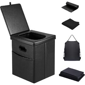 Panmout 16.5" XL Portable Toilet for Camping, Foldable Travel Toilet for Adults with Cushioned Seat, Heavy Duty 190lbs Capacity Commode for Car, Road Trip, Outdoor Emergency & Bedside Support in Kuwait
