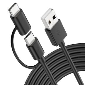 2in1 Micro to USB C Tablet Charger Cable Replacement for Amazon Kindle Fire | Compatible with Fire HD 6/7/8/10,Kids, Oasis, Paperwhite, TV Stick, Android devices, 6FT Micro USB to Type C Adapter included in Saudi Arabia