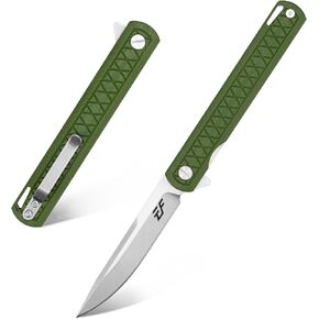 Eafengrow EF16 Folding Knife Flipper Ball Bearing Point D2 Blade G10 Handle with Pocket Clip Everday Carry Pocket Knife Liner Lock Camping Tactical Outdoor Multitool (Jade) in Saudi Arabia