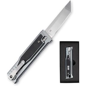 cckk Pocket Knife, Folding Knife, Camping Outdoor edc Knives with Clip 3.15" Steel Blade Aluminium Inlay G10 Handle, Camping Folding Knives for Men Woman (Square Blade) in Saudi Arabia