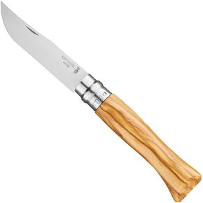 Opinel Stainless Steel Folding Pocket Knife, Premium Woods (No. 08/Olive) in Saudi Arabia