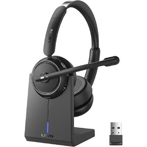 Wireless Headset with Mic for Work, Bluetooth Headset with Microphone AI Noise Cancelling & Mute Button, Wireless Headphones with Mic for Work/Home/Office/Call Center/PC/Laptop/Computer/Teams/Zoom in Saudi Arabia