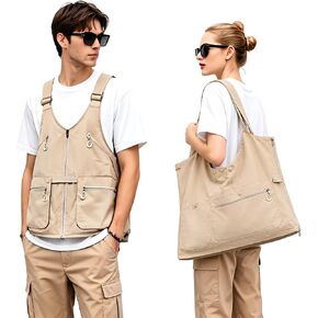 2-in-1 Vest Backpack for Men & Women, Convertible Utility Vest Bag with Multiple Pockets, Lightweight Outdoor Wearable Backpack for Hiking, Travel, Camping, Fishing, Photography (Black) in Saudi Arabia
