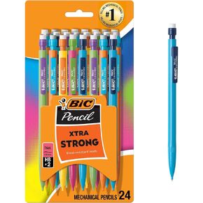 BIC Xtra Strong Mechanical Pencils with Erasers, Thick Point (0.9mm), 24-Count, Mechanical Pencils for School or Office Supplies in Kuwait