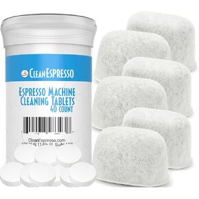 CleanEspresso - Designed For Breville Cleaning Kit - 40 Cleaning Tablets and 6 Water Filters for Breville Espresso Machines - 2g Espresso Machine Tablets in Kuwait