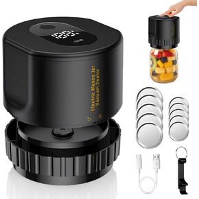 Electric Mason Jar Vacuum Sealer Kit, Cordless Mason Jar Sealer for Mason Jars Wide & Regular Mouth, Rechargeable Mason Jar Vacuum Sealer with Opener & 5 Pairs of Lids in Saudi Arabia
