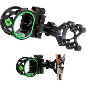 Archery Bow Sight Compound Bow Sight 5 Pin Bow Sights Micro Adjustable with Bow Sight Light Aluminum Alloy Sight for Right and Left Hand in Saudi Arabia
