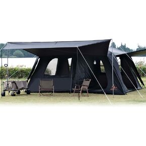 KTT Extra Large Tent 12-14 Person,Family Cabin Tents,2 Rooms,Straight Wall,2 Doors 4 Windows with Mesh,Waterproof,Double Layer,Big Tent for Outdoor,Picnic,Camping,Family Gathering. in Kuwait