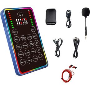 Portable Sound Card, Small Handheld Sound Card Set for Podcasting,HD Sound External Sound Card for Live Streaming/Karaoke/Gaming,Voice Changer Sound Card for Android/iOS/Windows in Saudi Arabia