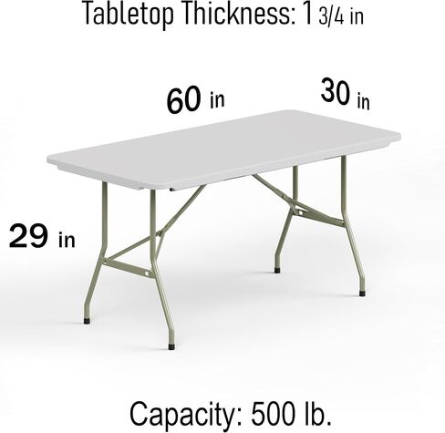 30" W x 60" L x 29" H Plastic Rectangle Folding Utility Heavy Duty Table | Outdoor Indoor Kitchen Dining Wedding Market Events Camping BBQ in Saudi Arabia