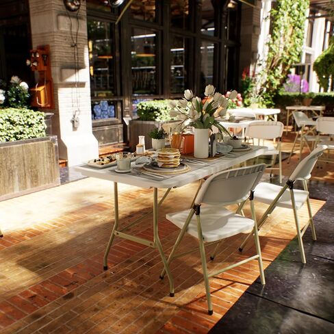 30" W x 60" L x 29" H Plastic Rectangle Folding Utility Heavy Duty Table | Outdoor Indoor Kitchen Dining Wedding Market Events Camping BBQ in Saudi Arabia
